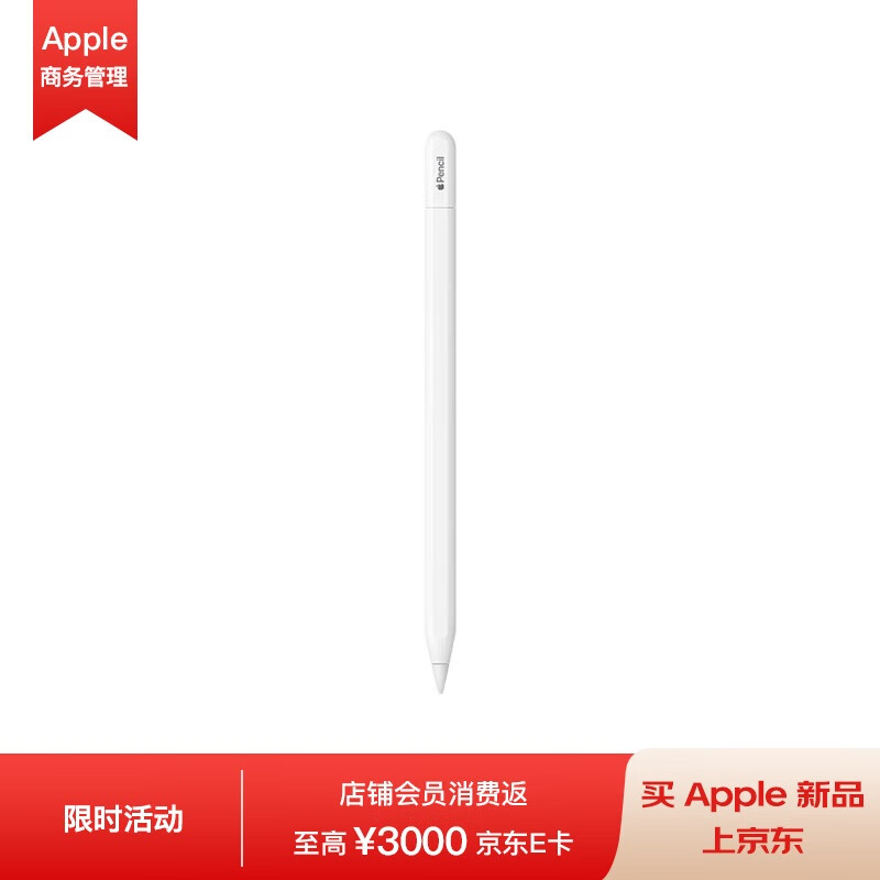 苹果 Apple Pencil (USB-C)适用于2023/22/21款12.9英寸和11英寸iPad Pro/2022款10.9英寸iPad