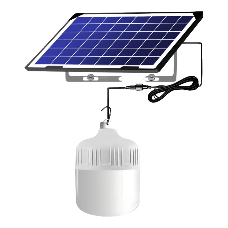 PLUS会员: 远盛达 太阳能户外照明灯泡 基础款 一拖一 配五米线 39.7元包邮（