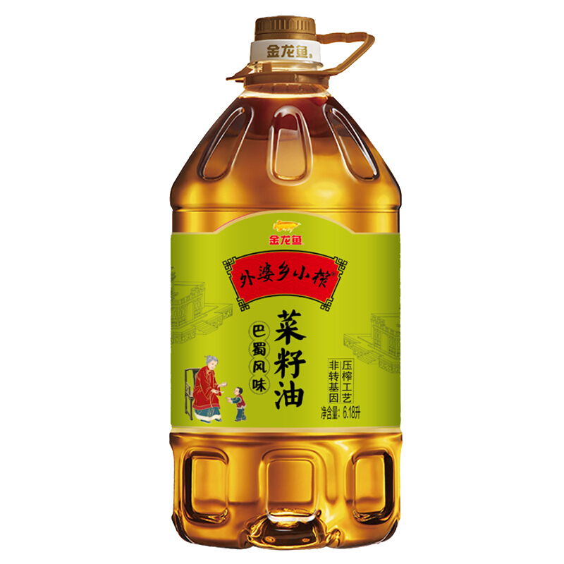 金龙鱼 外婆乡小榨 菜籽油 巴蜀风味 6.18L 66.73元
