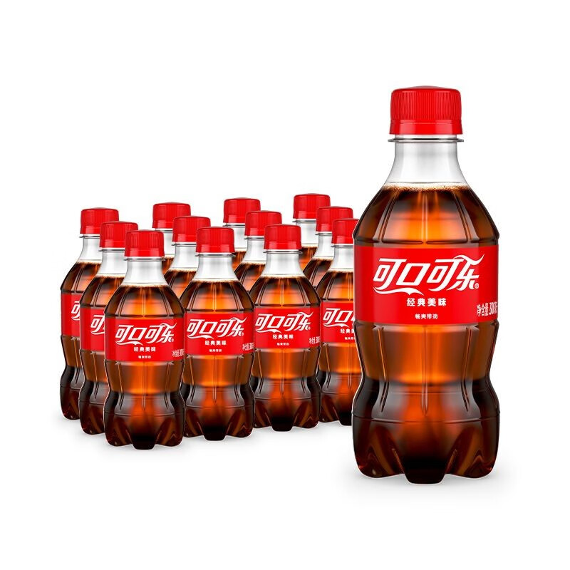 可口可乐 碳酸饮料300mlx12瓶零度可乐气泡无糖小瓶装汽水 10.