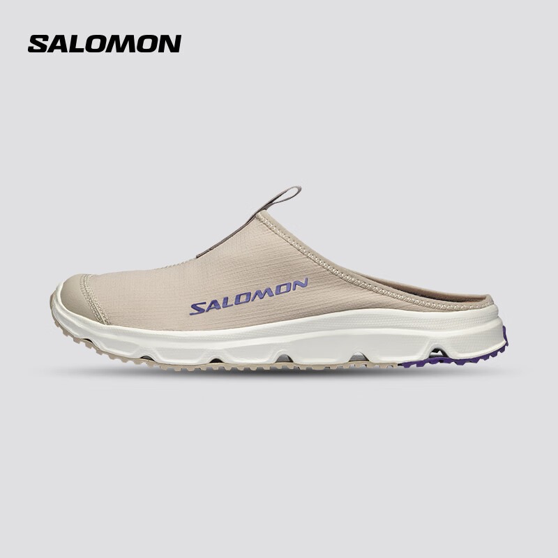 salomon 萨洛蒙 男女款 户外运动缓冲舒适拼色休闲恢复拖鞋 RX SLIDE 3.0 羽毛灰
