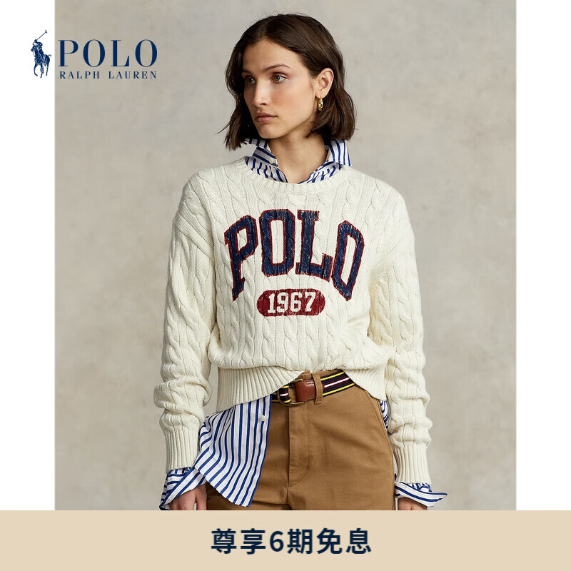 RALPH LAUREN 拉夫劳伦 Polo Ralph Lauren 拉夫劳伦女装 宽松版绞花结棉针织衫RL25022