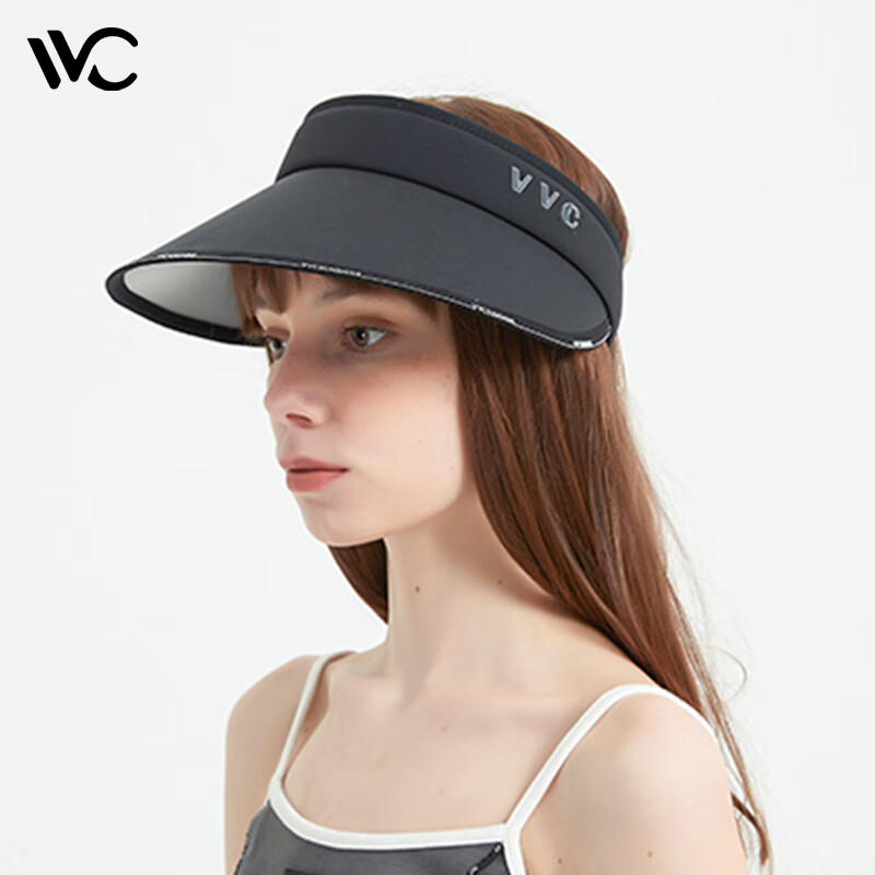 VVC 防晒帽女大帽檐简约时尚户外出行帽子防紫外线遮阳帽 时空黑 37.51元（