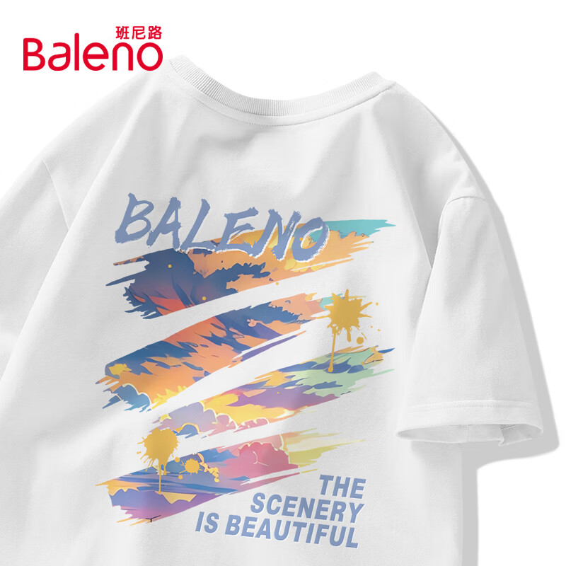 Baleno 班尼路 短袖男夏季美式潮牌休闲百搭上衣t恤学生运动宽松半袖汗衫 59.