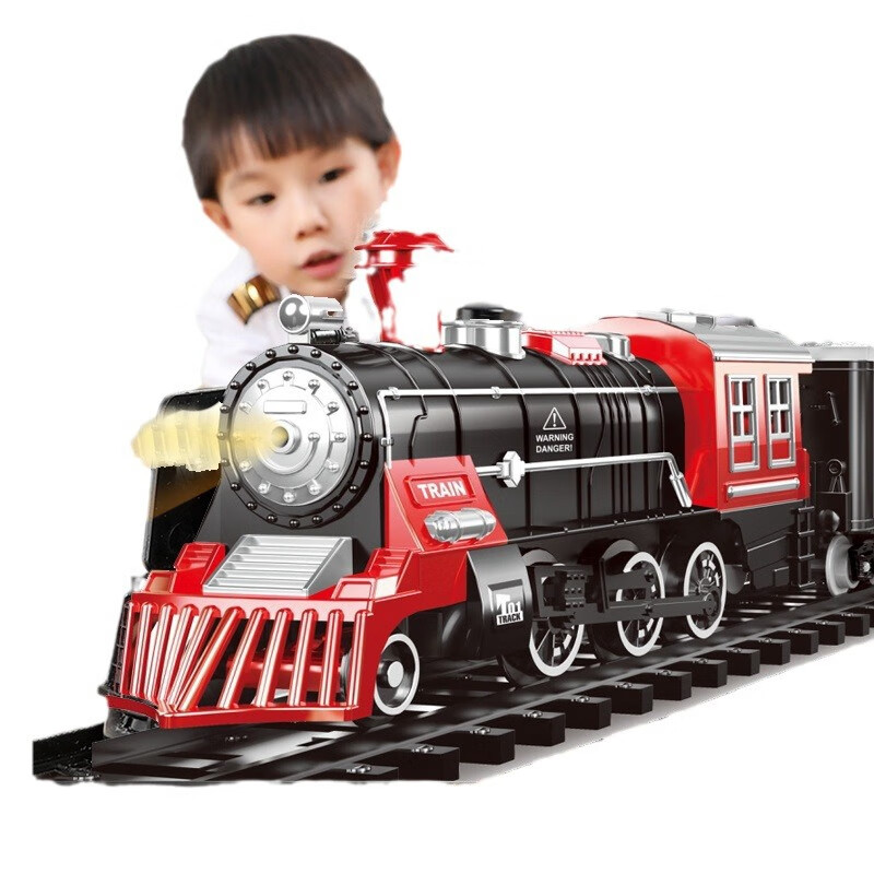 拥抱熊 火车玩具轨道高铁停车场模型 大号火车轨道+2节车厢+场景人物 60.9元