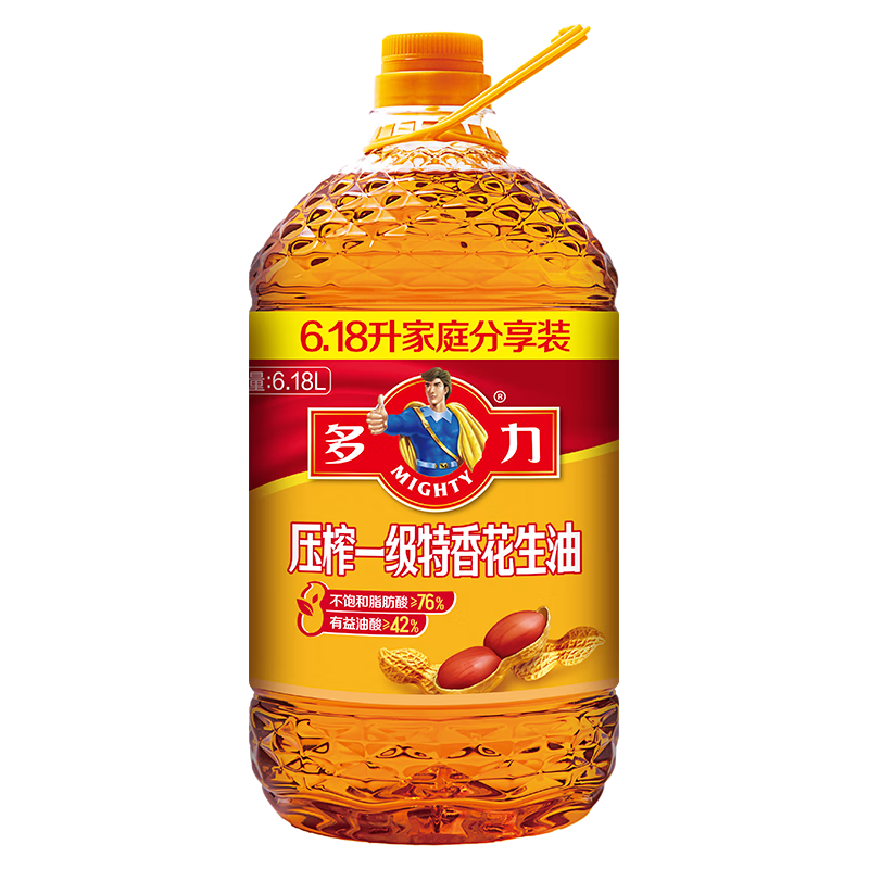 多力 特香花生油6.18L食用油 物理压榨 87.97元（需买2件，需用券）
