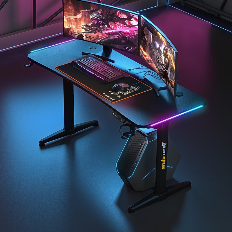 andaseaT 安德斯特 电脑桌游戏桌电竞台式家用办公书桌子 未来战士带灯电动