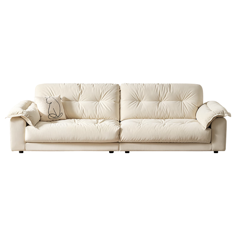全友 家居奶油风猫爪绒直排沙发客厅家具小户型懒人沙发布艺沙发家居馆 16