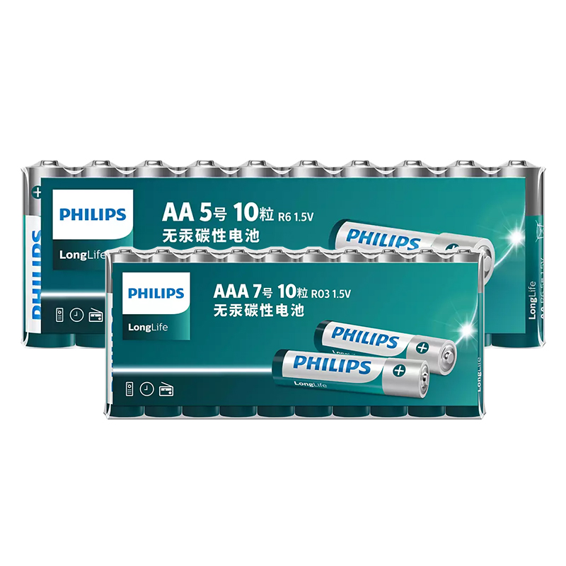 88vip:philips 飞利浦 碳性电池 5号10粒 7号10粒 11.6元 - 逛丢