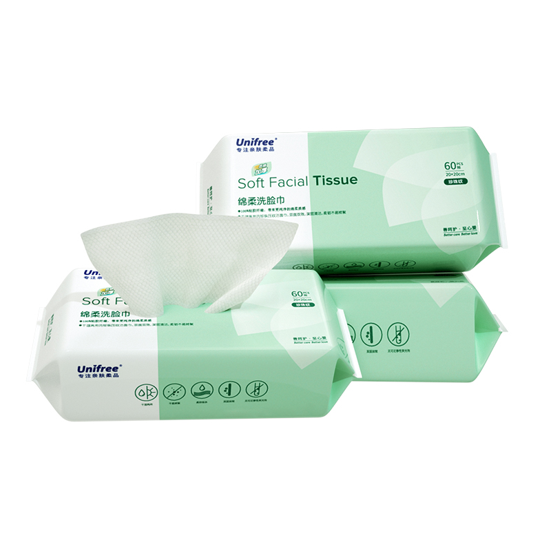 UNIFREE 洗脸巾60抽 加厚款3包 14.9元（需用券）