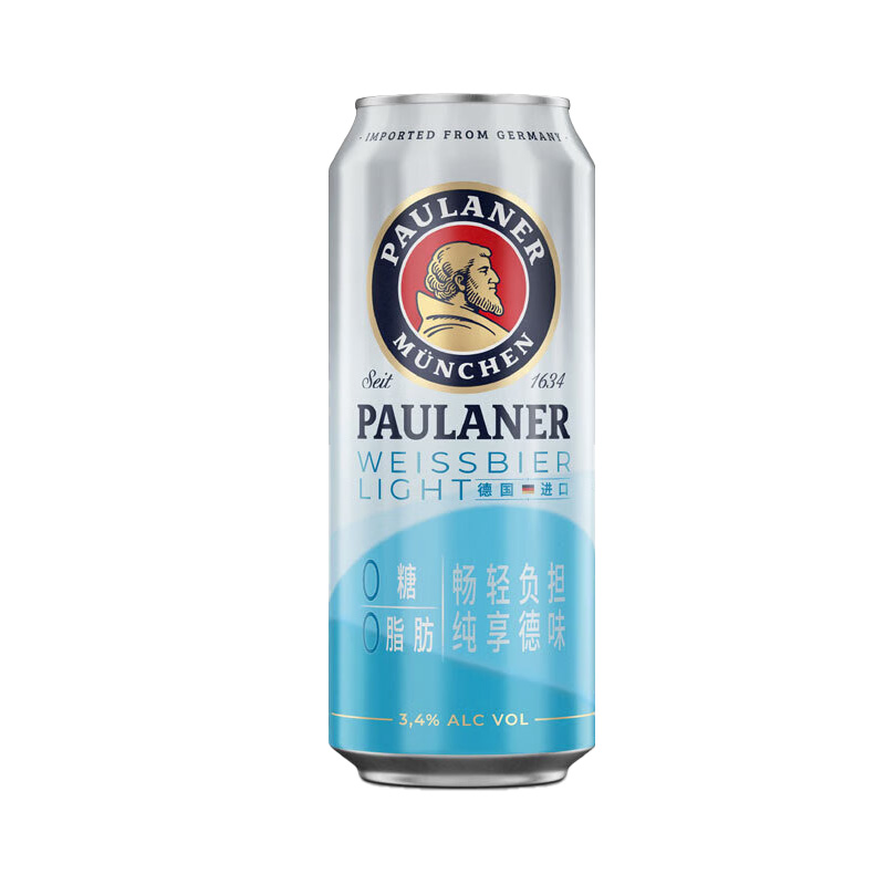 奇盟 PAULANER 奇盟 柏龙淡爽 小麦啤酒 500ml*24罐 129元（需用券）