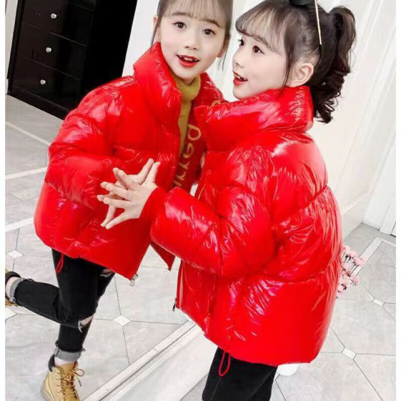 HELLO YING 温小影 女童羽绒棉服上衣外套 红色 130建议身高115-120cm 84元（需用
