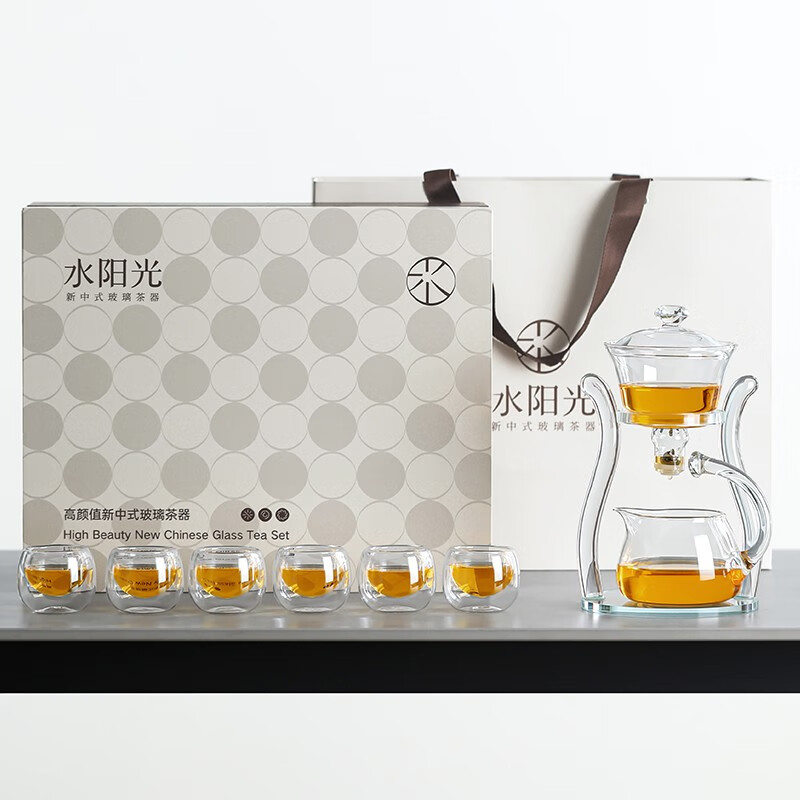 不拙 海洋之心 玻璃自动茶具套装 6个防烫杯 238元