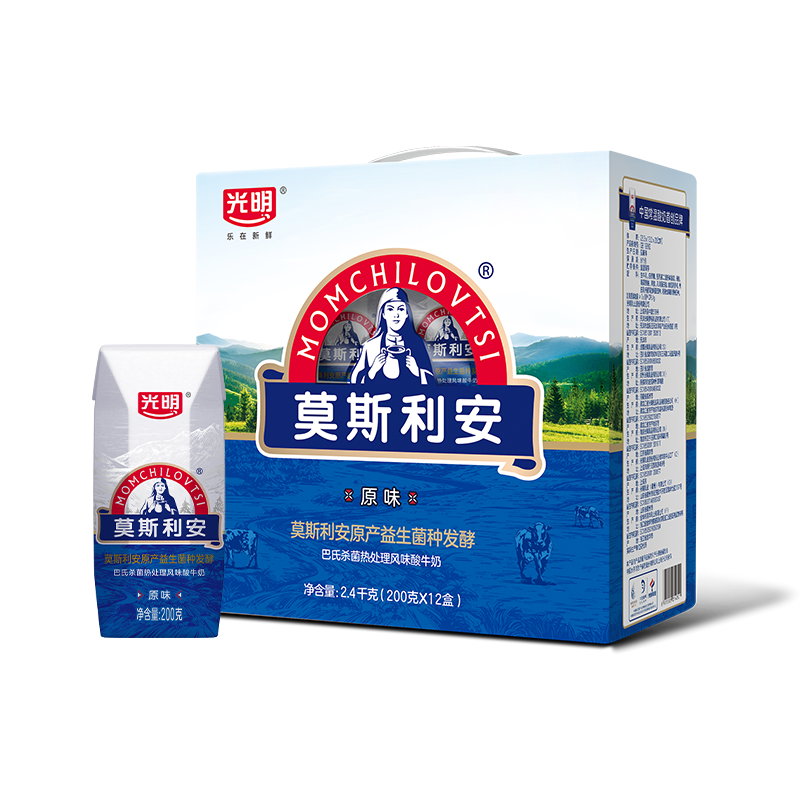 再降价：莫斯利安 原味酸奶 利乐钻 2.8g蛋白质 200g*12盒*3件 96.3元(合32.10元/