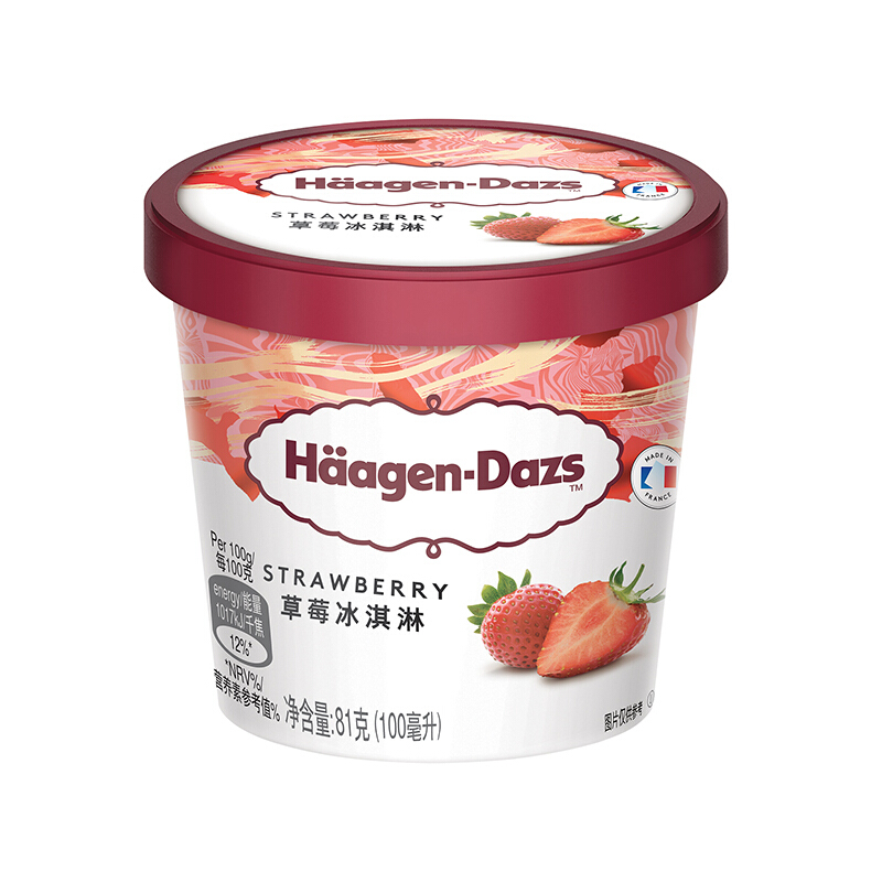 88VIP：哈根达斯 草莓冰淇淋 81g 22.11元