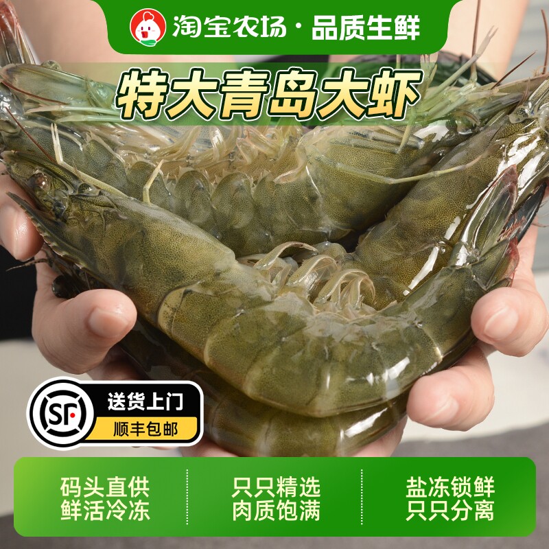 虾有虾途 特大虾鲜活冷冻新鲜虾子青虾基围虾海鲜青岛大虾生鲜白虾水产速