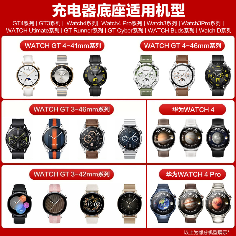 HUAWEI 华为 手表gt4/gt3/watch4/pro充电器手表磁吸无线充电底座 90.25元
