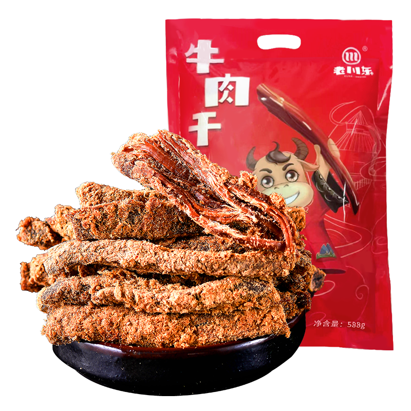 plus会员:老川东 牛肉干 香辣味588g*5件+凑单品 合70.61元/件，共5件（砸蛋后68.