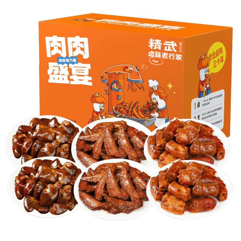 88VIP：KINGWUU 精武 全肉零食大礼包488g 16.81元（需用券）