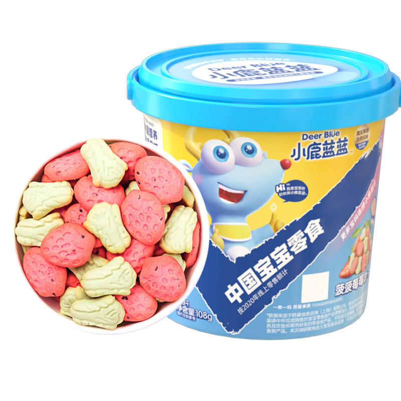 小鹿蓝蓝 菠莓宝饼干 108g 9.9元（需买2件，需用券）