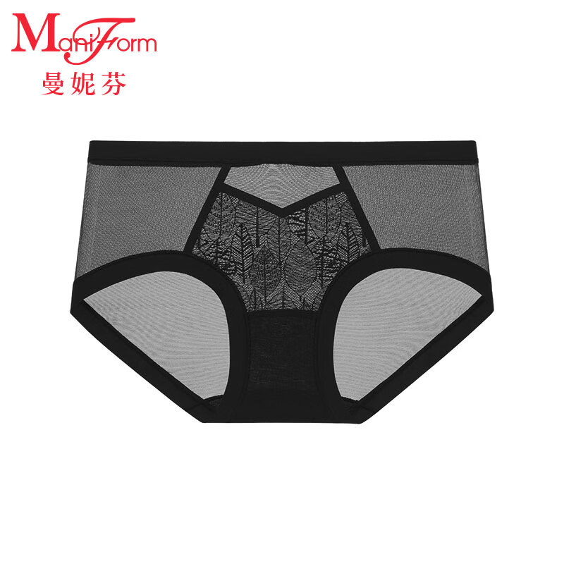 ManiForm 曼妮芬 舒适包臀中低腰低脚裤浪漫蕾丝女士内裤20640594 46.33元（需买3