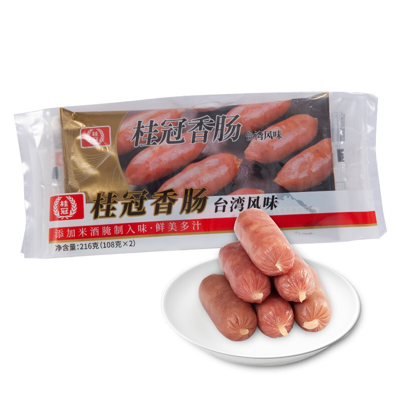 桂冠 香肠 台湾风味 216g 24.08元