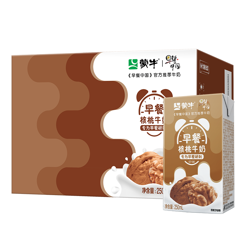 MENGNIU 蒙牛 早餐核桃牛奶 250ml×16包 19.9元（需买2件，需用券）