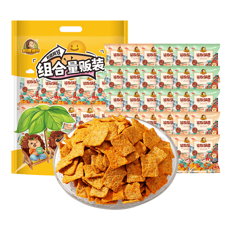 刺猬阿甘 花椒锅巴休闲零食 花椒味+椒香味 15g*30袋 9.22元（需百亿补贴频道