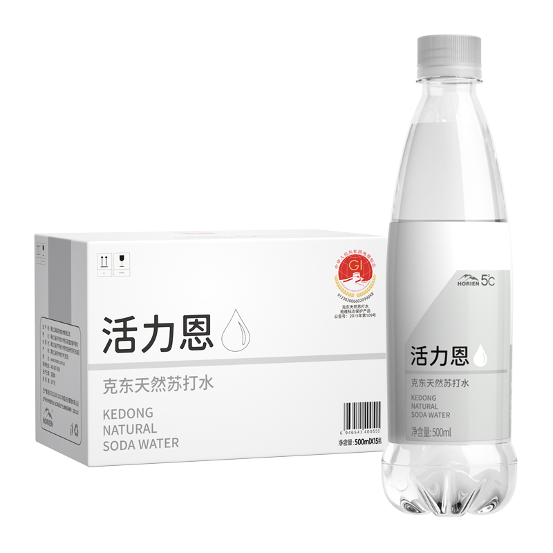 活力恩 HORIEN 碱性无糖苏打水500ML*15瓶整箱 49.56元包邮（需用券）