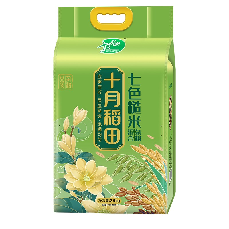 88VIP：SHI YUE DAO TIAN 十月稻田 七色糙米五谷杂粮米低脂粗粮糙米饭5斤黑米红