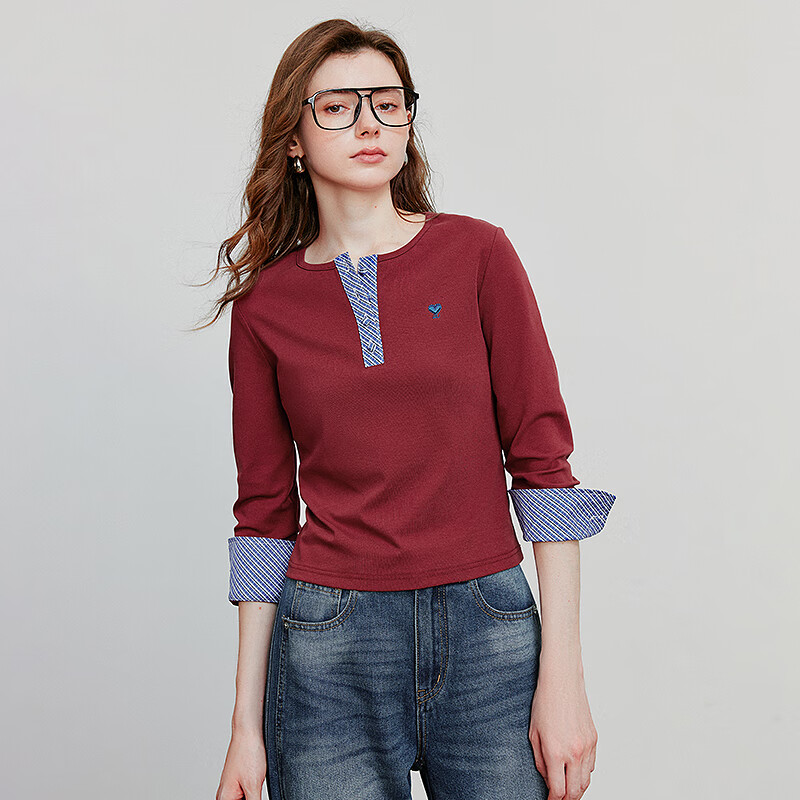 初语 弹力棉 女士长袖T恤 39.5元