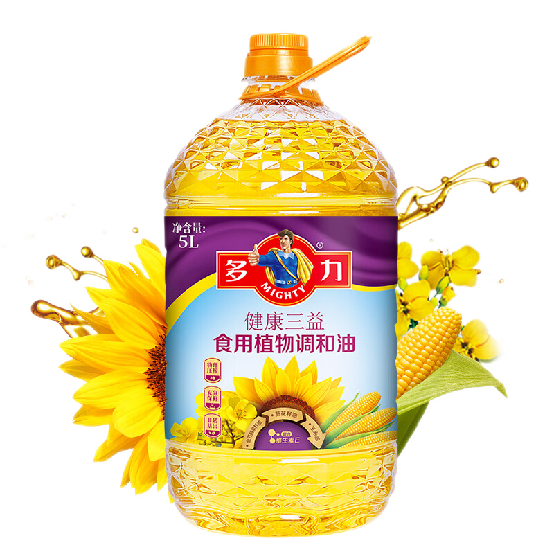 多力 健康三益食用植物调和油 5L 非转基因 物理压榨 49.3元