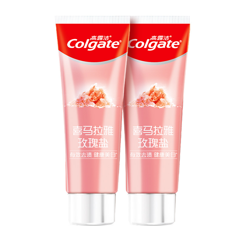 Colgate 高露洁 牙膏天然喜马拉雅粉盐去黄去渍矿物亮白清新口气115g*2支 19.9