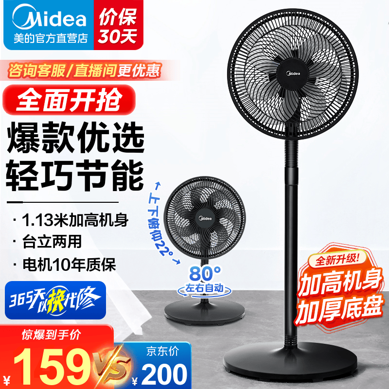 Midea 美的 SAF30AC 落地扇 白色 ￥139