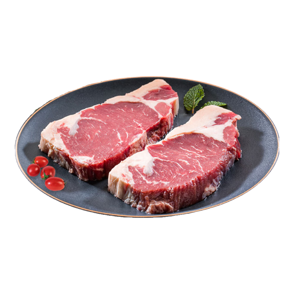 农夫好牛 原切谷饲板腱牛排 1200g(4西冷+4眼肉) 109元