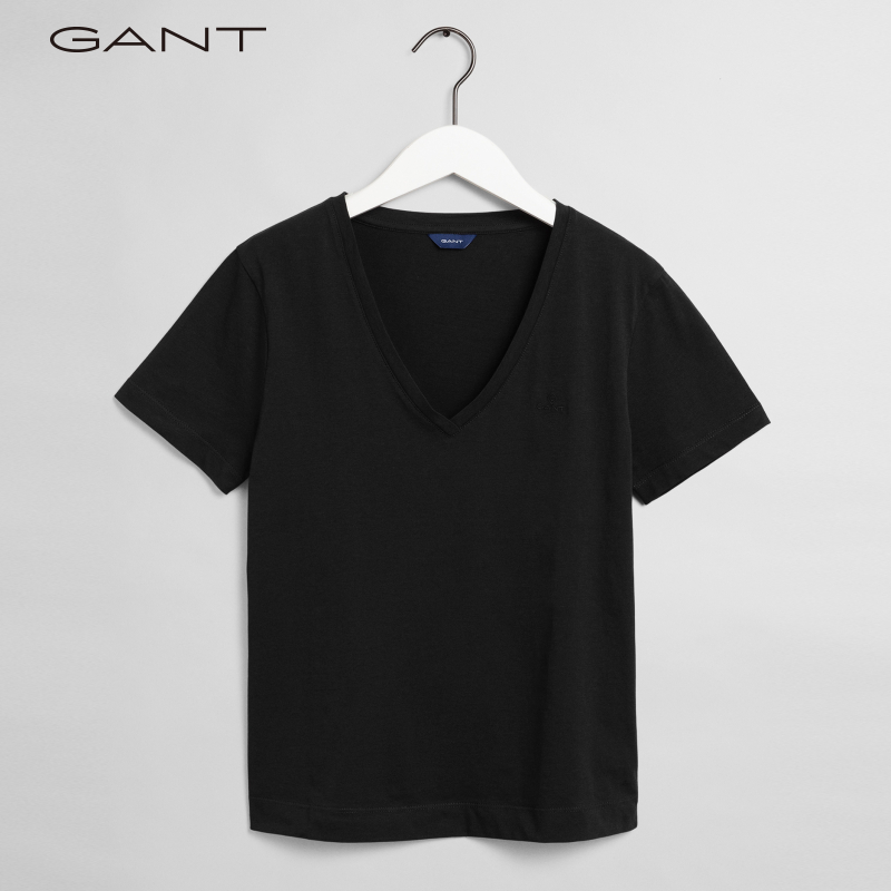 88VIP：GANT 女士简约气质V领短袖T恤 21SS4200440 188.1元