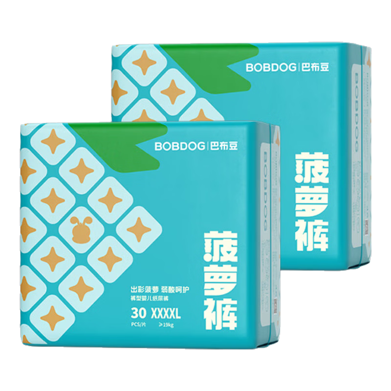 PLUS会员：巴布豆 菠萝裤量贩装拉拉裤XXXXL码60片 44.08元