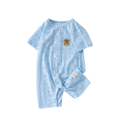 小猪大卫 新生婴儿纯棉连体衣 夏A类无骨对开爬服 男女宝宝薄款哈衣 15.2元/