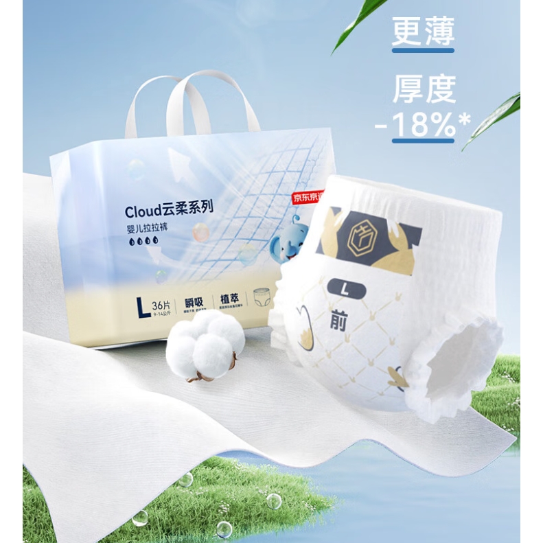 17日20点:京东京造 Cloud云柔系列 拉拉裤 XL34片 33.9元(需买5件,共169.5元,需用券)