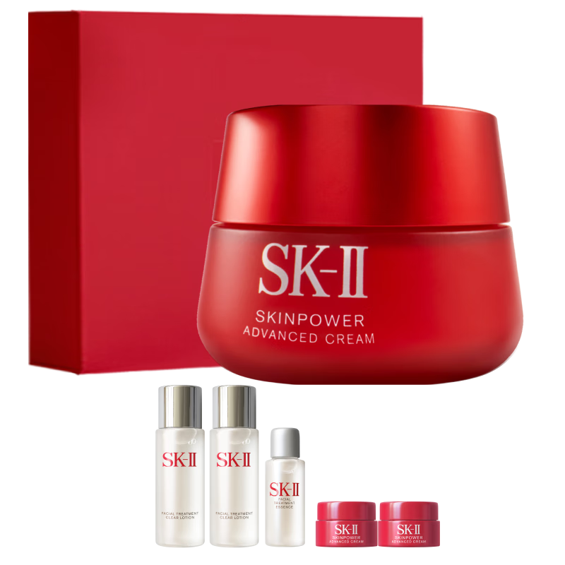 PLUS会员、百亿补贴：SK-II大红瓶面霜50g保湿水乳护肤品套装礼盒sk2化妆品全
