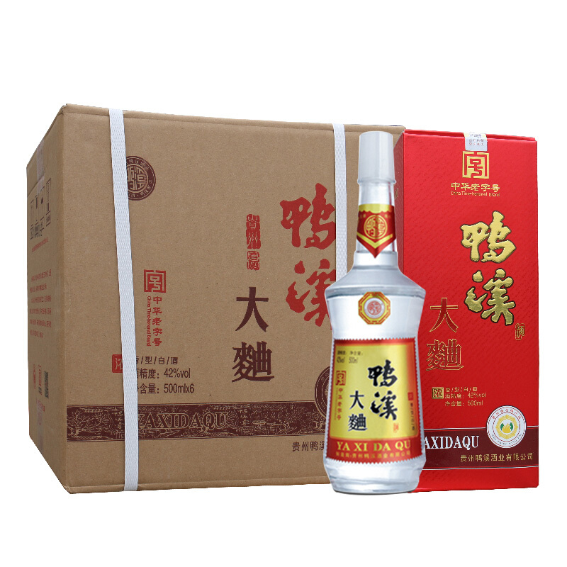 鸭溪窖 大曲 浓香型白酒 42度 500ml*6瓶 整箱装 209.8元（需用券）