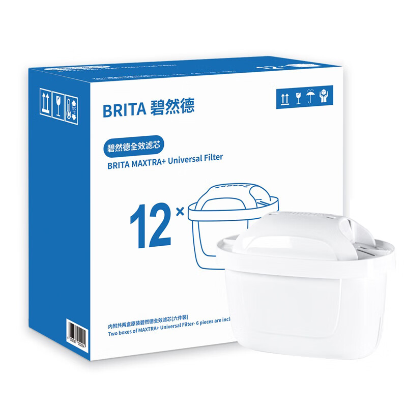 有券的上：BRITA 碧然德 家用滤水壶 净水壶滤芯 Maxtra+多效滤芯12只装 新升级