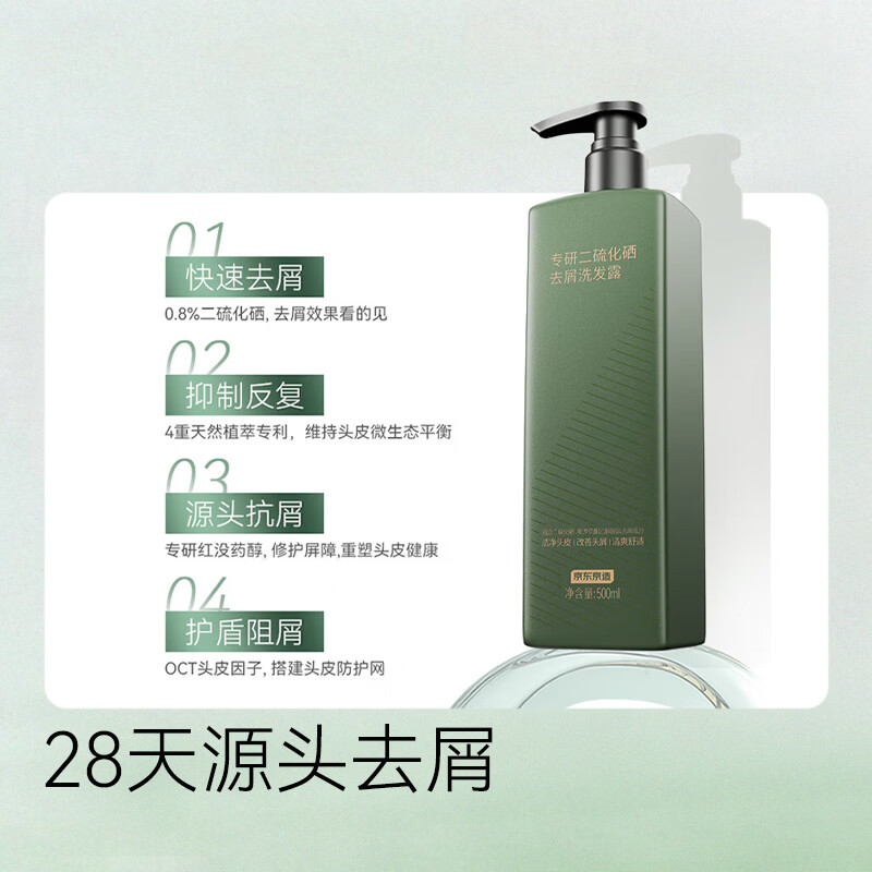 京东京造 专研去屑洗发露 500ml 26.99元