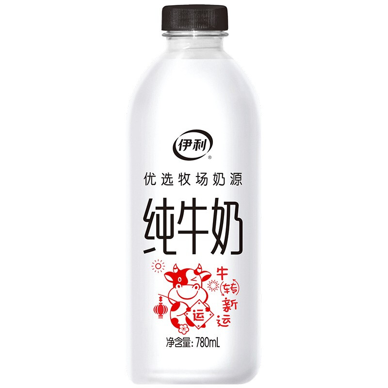 yili 伊利 纯牛奶 大白瓶 780ml 16元