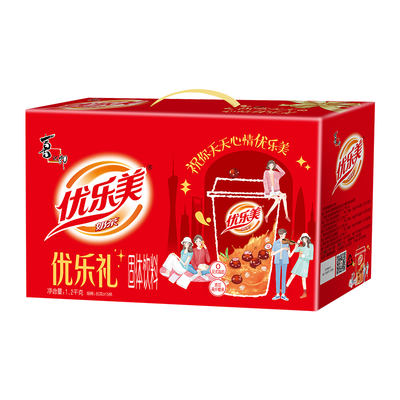 优乐美 椰果奶茶80g*15杯/1.2kg 37.5元包邮（合2.5元/杯）