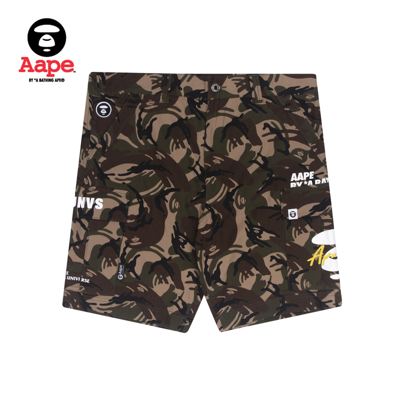 Aape 男装春夏撞色字母猿颜印花多口袋迷彩休闲短裤6728XAG 319.9元（需买2件，