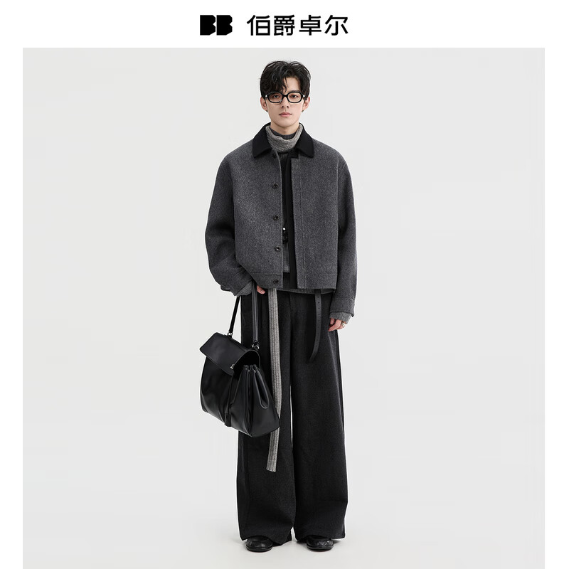 伯爵卓尔 全羊毛撞色拼接双面呢夹克 379.9元（需用券）