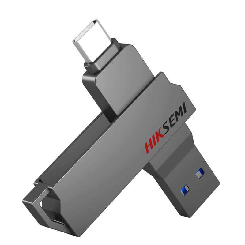 HIKVISION 海康威视 X307C USB 3.1 U盘 灰色 128GB USB-A/Type-C双口 49.9元包邮
