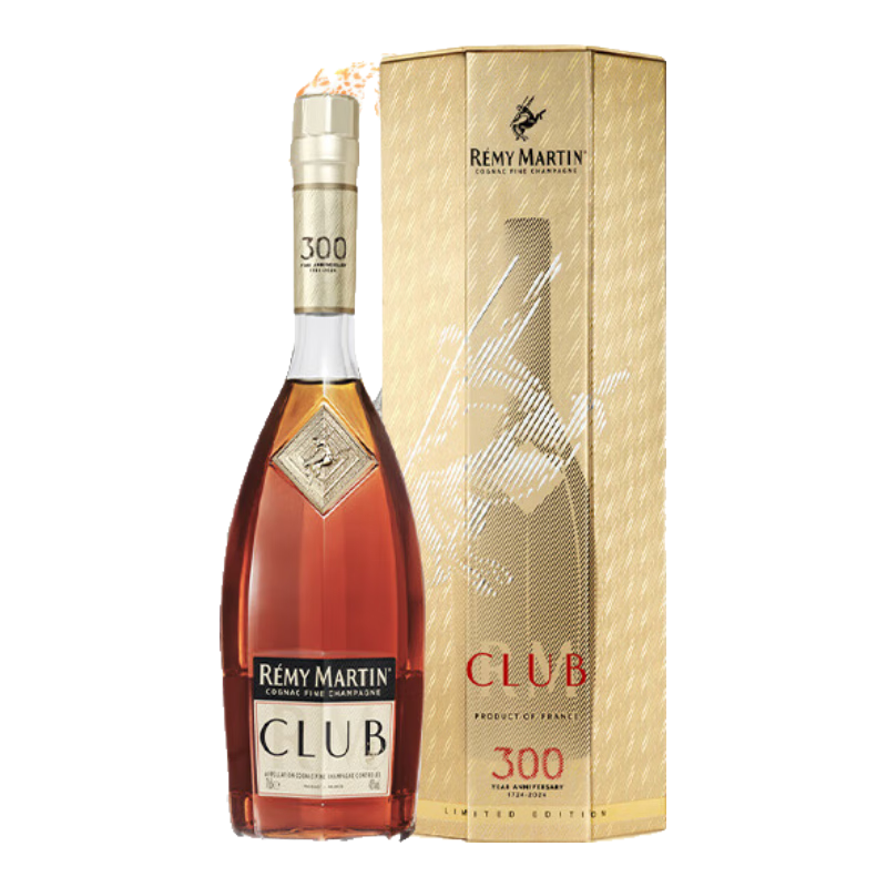 plus会员：人头马（Remy Martin）洋酒 CLUB优质香槟区干邑300周年限定珍藏版 700m