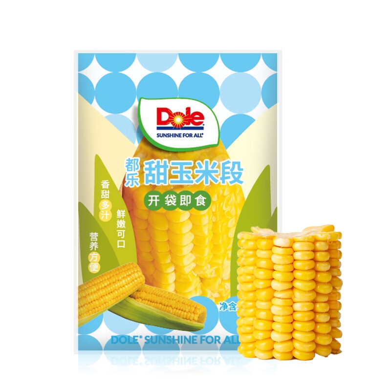 Dole 即食甜玉米段 8段1.6斤装 单段约100g 低脂轻食 29.9元（需用券）